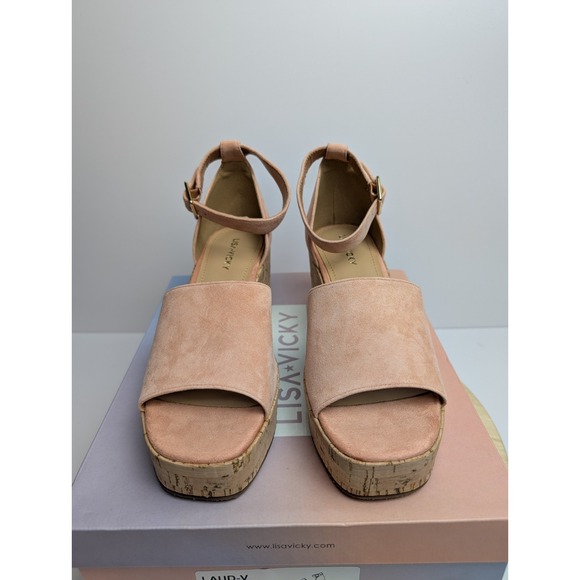 Lisa Vicky Laud Platform Wedge Sandals Womens 8 M Canyon Sun Ankle Strap Suede - Picture 3 of 10
